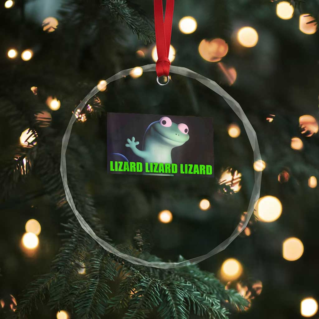 Funny Lizard Lizard Lizard Crystal Glass Ornament Weirdcore Gecko Meme TS02
