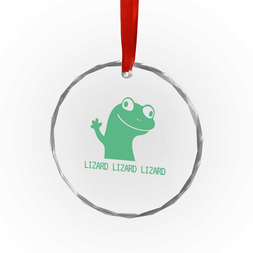 Funny Lizard Lizard Lizard Crystal Glass Ornament Weirdcore Gecko Reptile Meme TS02