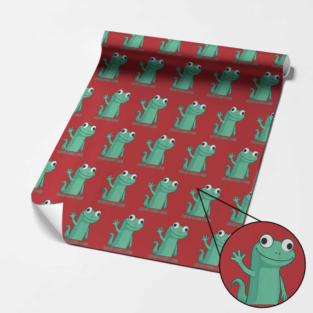 Funny Lizard Lizard Lizard Wrapping Paper Roll Cute Gecko Reptile Meme - Wonder Print Shop
