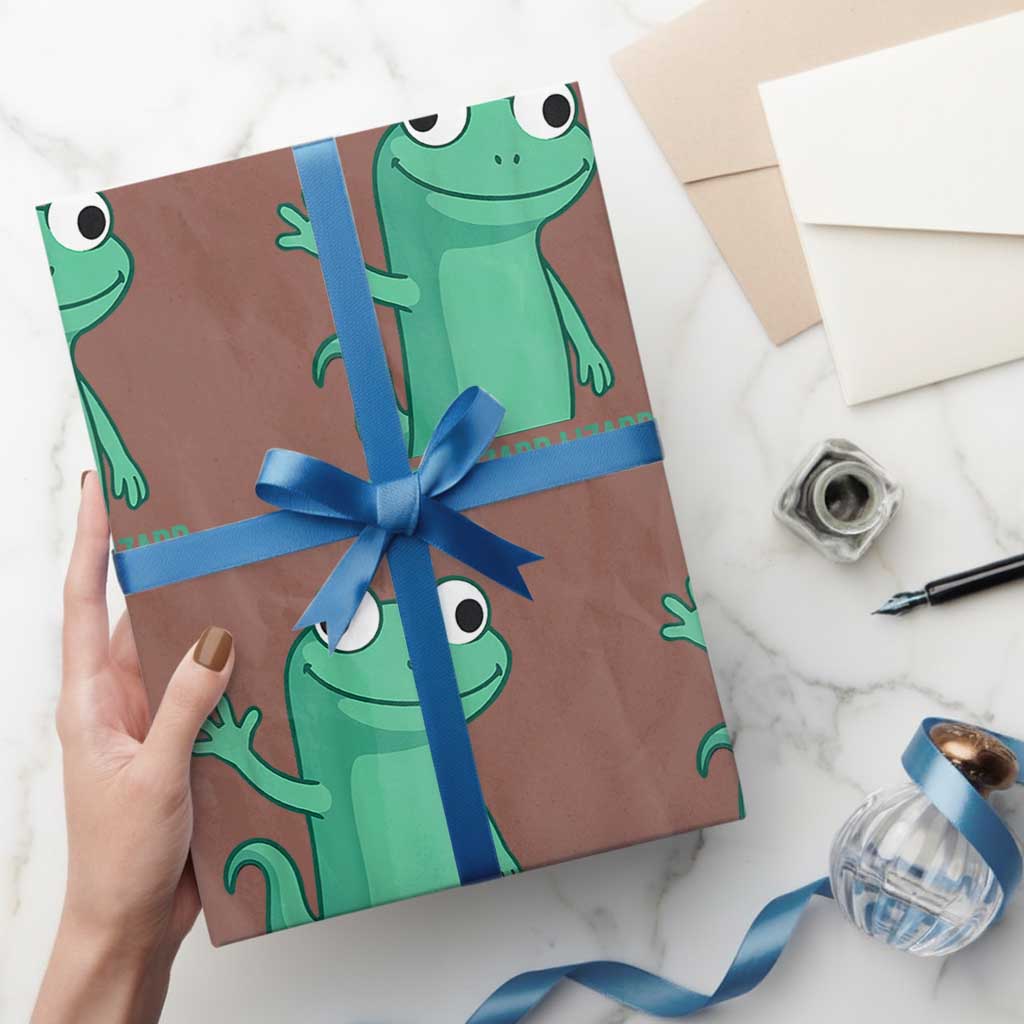 Funny Lizard Lizard Lizard Wrapping Paper Roll Cute Gecko Reptile Meme - Wonder Print Shop