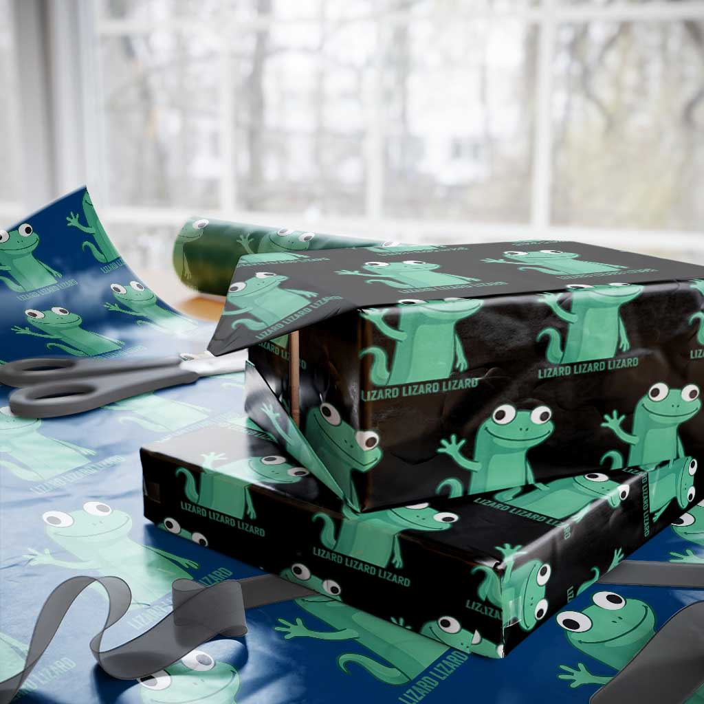 Funny Lizard Lizard Lizard Wrapping Paper Roll Cute Gecko Reptile Meme - Wonder Print Shop