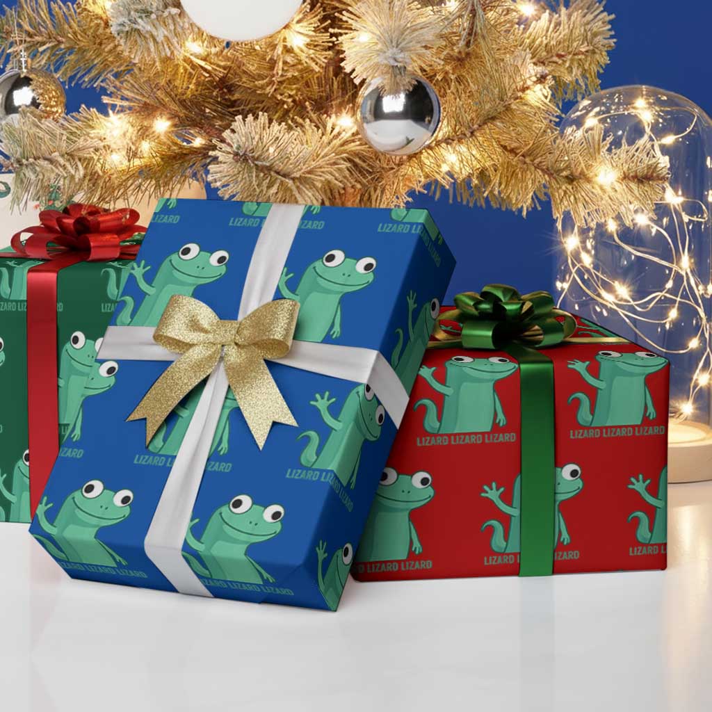 Funny Lizard Lizard Lizard Wrapping Paper Roll Cute Gecko Reptile Meme - Wonder Print Shop