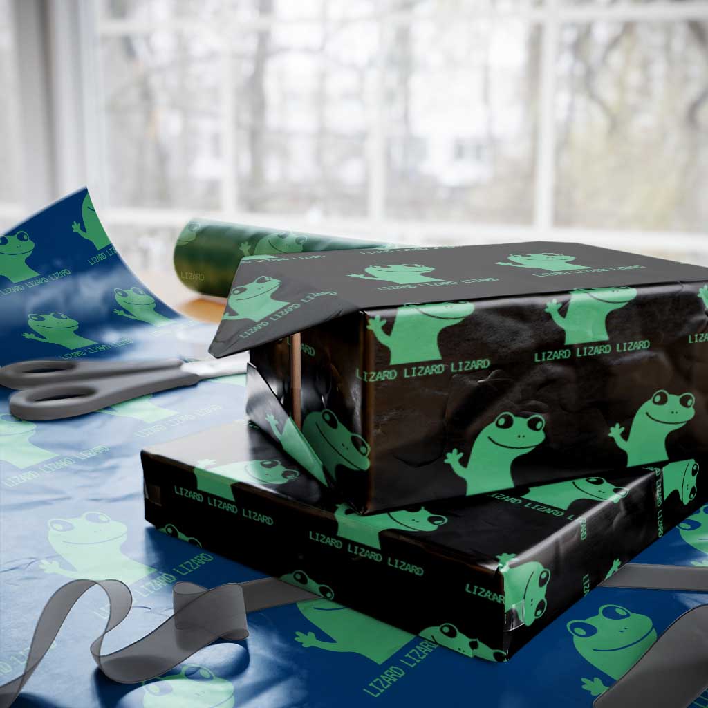 Funny Lizard Lizard Lizard Wrapping Paper Roll Weirdcore Gecko Reptile Meme - Wonder Print Shop