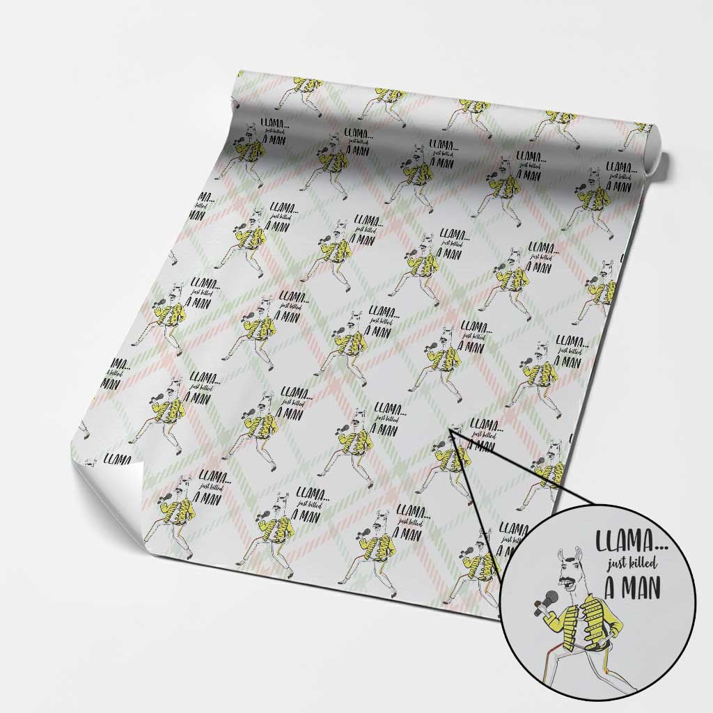 Funny Llama Just Killed a Man Wrapping Paper Roll Singing Animal Pun Internet Meme - Wonder Print Shop
