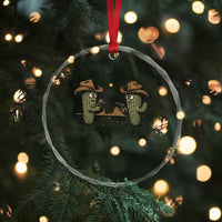 Funny Lone Star Cactus Cowboy Gunfight Gift Crystal Glass Ornament TS12