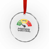 Funny Low Cortisol Stress Meter Crystal Glass Ornament Low Medium High Anxiety Humor