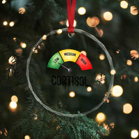 Funny Low Cortisol Stress Meter Crystal Glass Ornament Low Medium High Anxiety Humor
