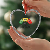 Funny Low Cortisol Stress Meter Heart Crystal Glass Ornament Low Medium High Anxiety Humor
