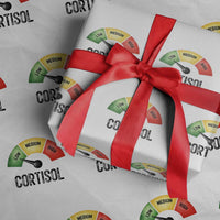Funny Low Cortisol Stress Meter Wrapping Paper Roll Low Medium High Anxiety Humor