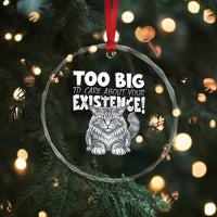 Funny Maine Coon Cat Crystal Glass Ornament Too Big To Care About Your Existence