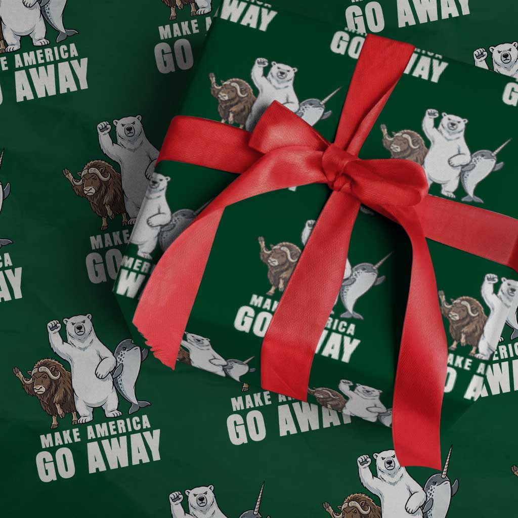 Funny Make America Go Away Wrapping Paper Roll Anti Authoritarian Political Gag Gift