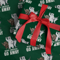 Funny Make America Go Away Wrapping Paper Roll Anti Authoritarian Political Gag Gift