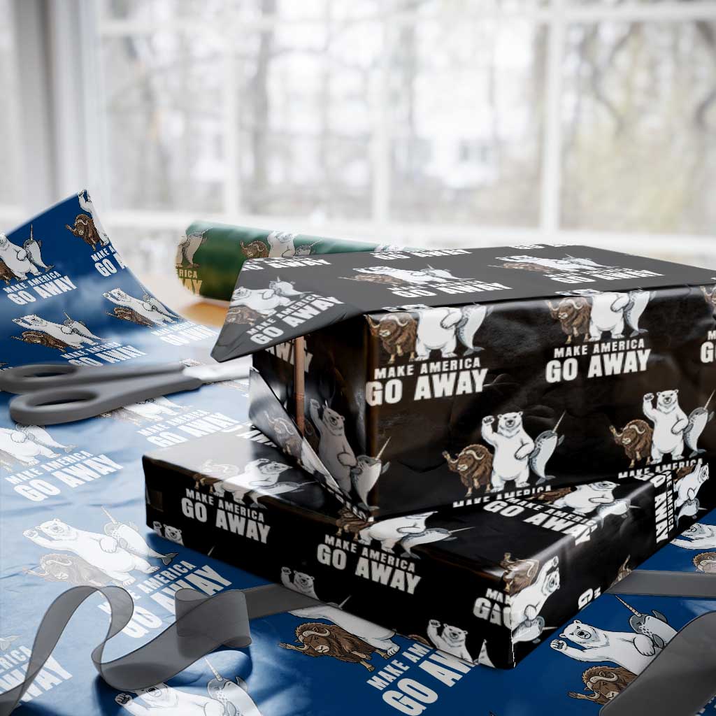 Funny Make America Go Away Wrapping Paper Roll Anti Authoritarian Political Gag Gift