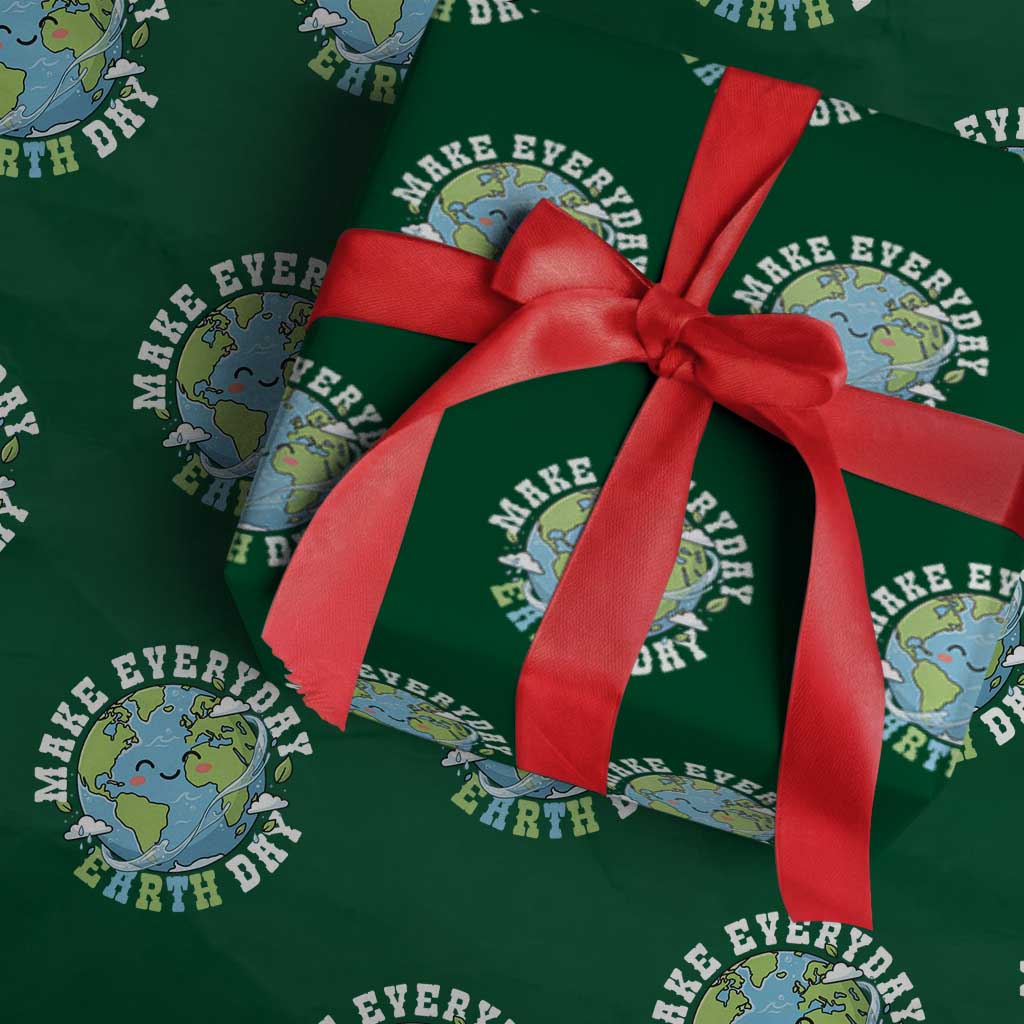 Funny Make Earth Day Every Day Wrapping Paper Roll Cute Environmental Awareness Earth Day