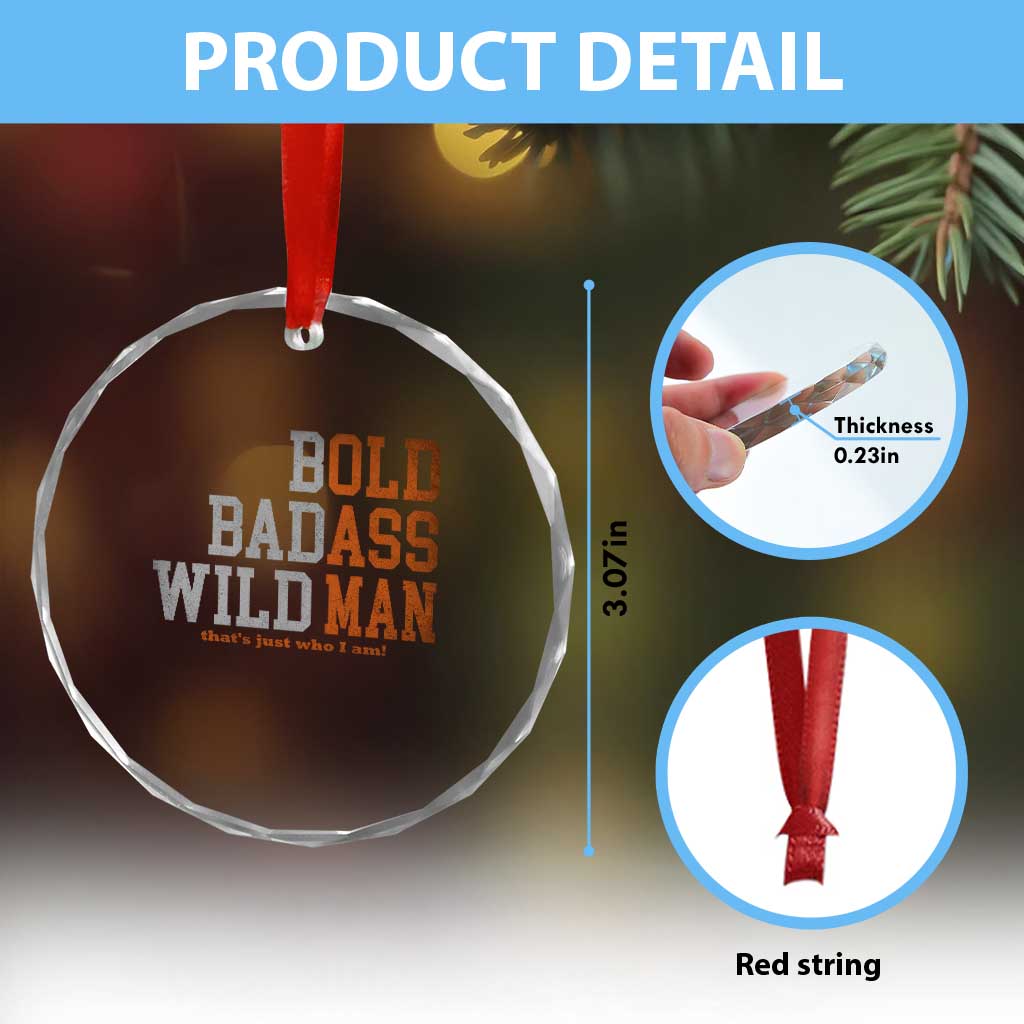 Funny Man Saying Crystal Glass Ornament Birthday Husband Dad Grandpa Fathers Day Men Gag Gift