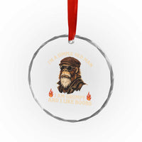 Funny Man Saying Crystal Glass Ornament Im A Simple Old Man I Am Grumpy And Like Boobs Bigfoot Gag Gift