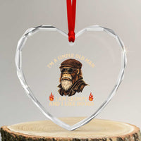 Funny Man Saying Heart Crystal Glass Ornament Im A Simple Old Man I Am Grumpy And Like Boobs Bigfoot Gag Gift
