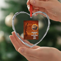 Funny Marcus Heart Crystal Glass Ornament Robert Its Pissing Me Off Worm Meme - Wonder Print Shop