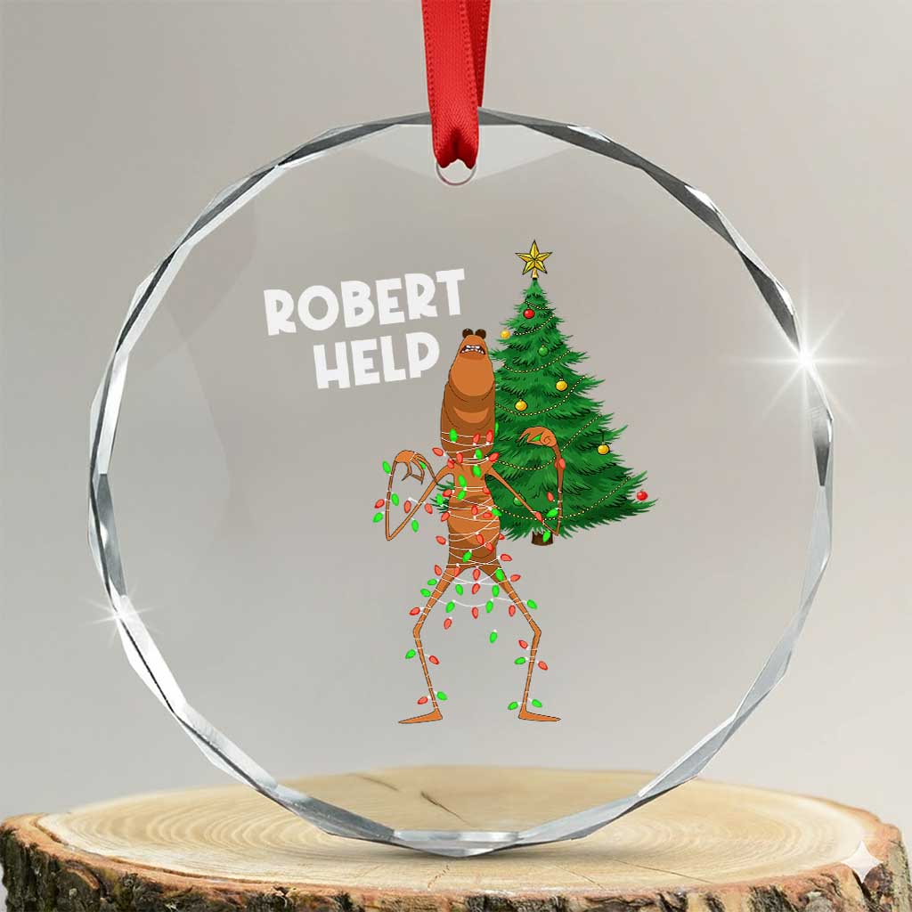 Funny Marcus The Worm Christmas Crystal Glass Ornament Robert Help Xmas Tree - Wonder Print Shop