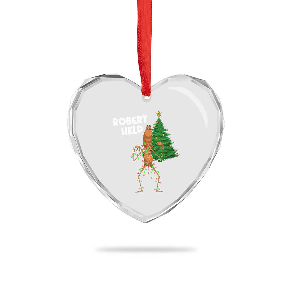 Funny Marcus The Worm Christmas Heart Crystal Glass Ornament Robert Help Xmas Tree - Wonder Print Shop
