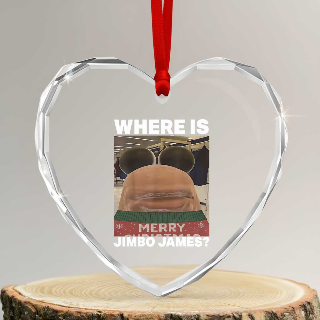 Funny Marcus The Worm Christmas Heart Crystal Glass Ornament Where Is Jimbo James Xmas Ugly Sweater - Wonder Print Shop