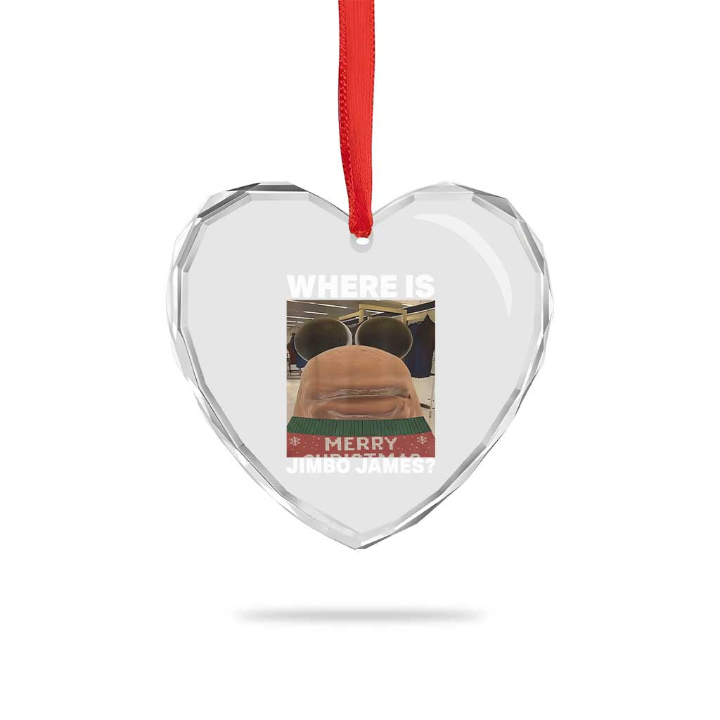 Funny Marcus The Worm Christmas Heart Crystal Glass Ornament Where Is Jimbo James Xmas Ugly Sweater - Wonder Print Shop