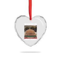 Funny Marcus The Worm Christmas Heart Crystal Glass Ornament Where Is Jimbo James Xmas Ugly Sweater - Wonder Print Shop