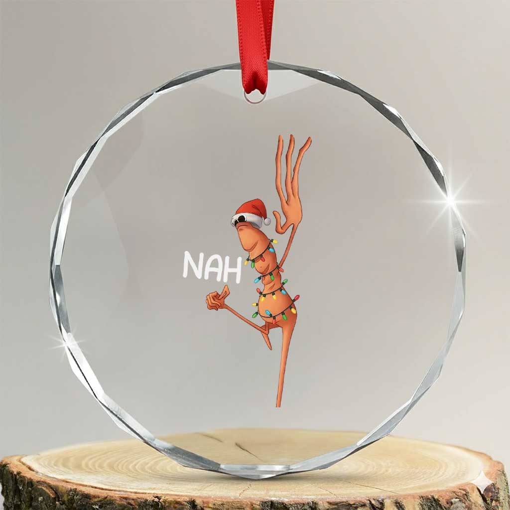 Funny Marcus The Worm Christmas Nah Crystal Glass Ornament - Wonder Print Shop