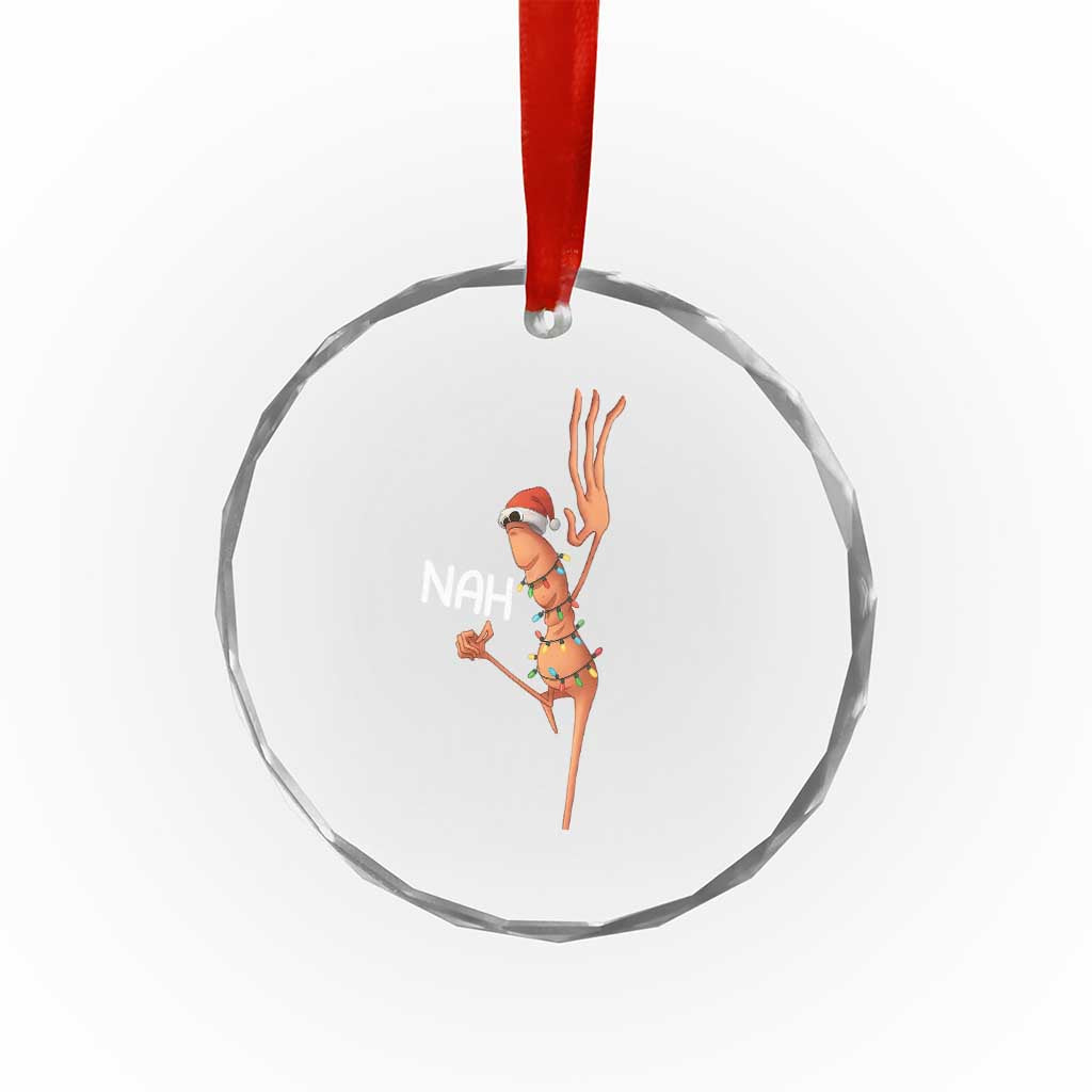 Funny Marcus The Worm Christmas Nah Crystal Glass Ornament - Wonder Print Shop