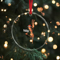 Funny Marcus The Worm Christmas Nah Crystal Glass Ornament - Wonder Print Shop