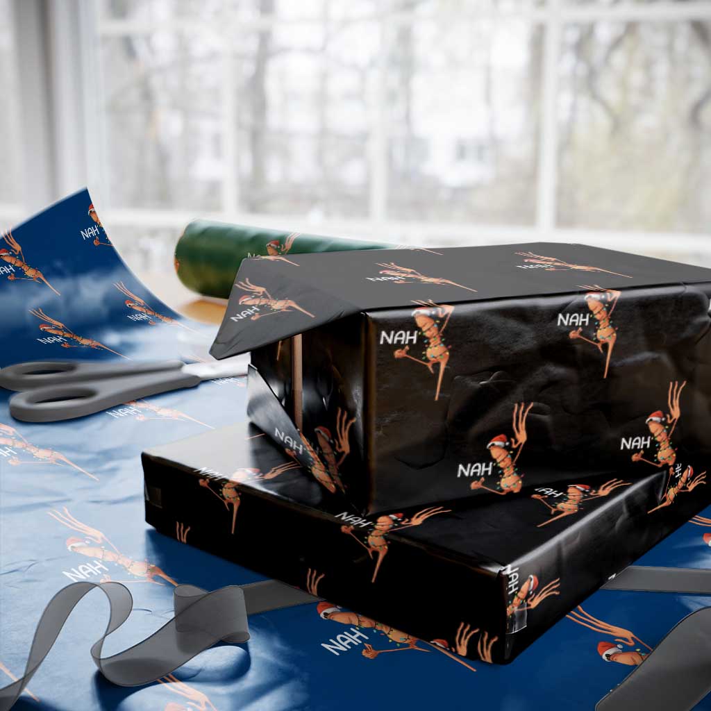 Funny Marcus The Worm Christmas Nah Wrapping Paper Roll - Wonder Print Shop