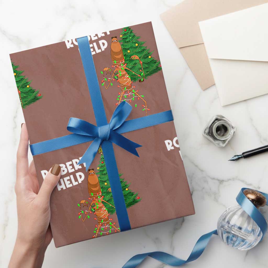 Funny Marcus The Worm Christmas Wrapping Paper Roll Robert Help Xmas Tree - Wonder Print Shop