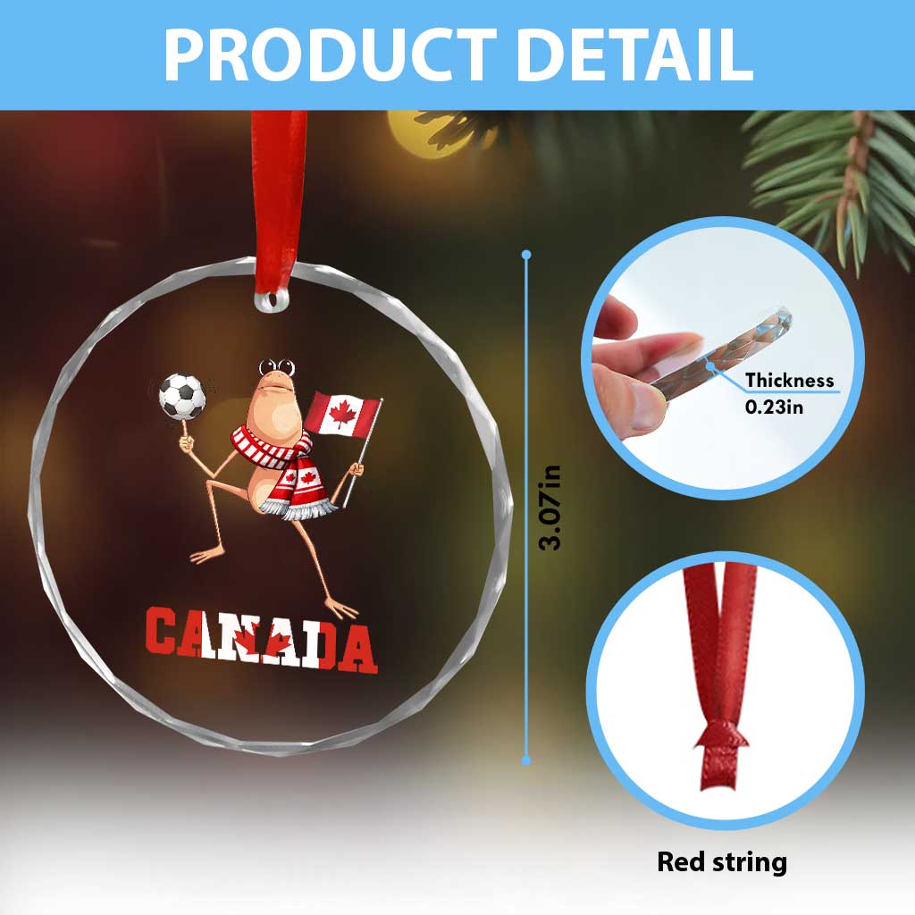 Funny Marcus The Worm Crystal Glass Ornament Canadian Pride Soccer Gift