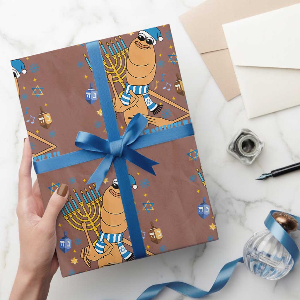 Funny Marcus The Worm Hanukkah Meme Wrapping Paper Roll - Wonder Print Shop