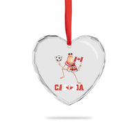 Funny Marcus The Worm Heart Crystal Glass Ornament Canadian Pride Soccer Gift