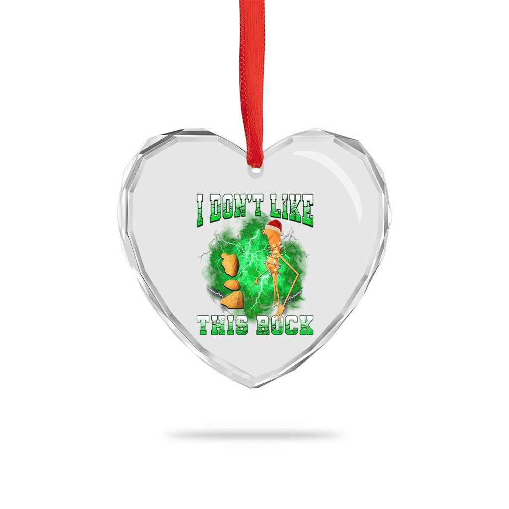 Funny Marcus The Worm Heart Crystal Glass Ornament I Don't Like This Rock Brain Rot - Wonder Print Shop