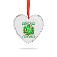 Funny Marcus The Worm Heart Crystal Glass Ornament I Don't Like This Rock Brain Rot - Wonder Print Shop