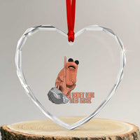 Funny Marcus The Worm Heart Crystal Glass Ornament I Dont Like This Rock Meme - Wonder Print Shop