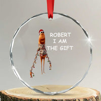 Funny Marcus the Worm in Ugly Christmas Sweater Crystal Glass Ornament Robert I Am the Gift Meme Holiday Humor - Wonder Print Shop