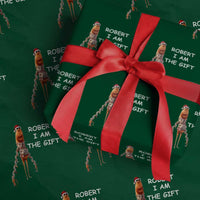 Funny Marcus the Worm in Ugly Christmas Sweater Wrapping Paper Roll Robert I Am the Gift Meme Holiday Humor - Wonder Print Shop