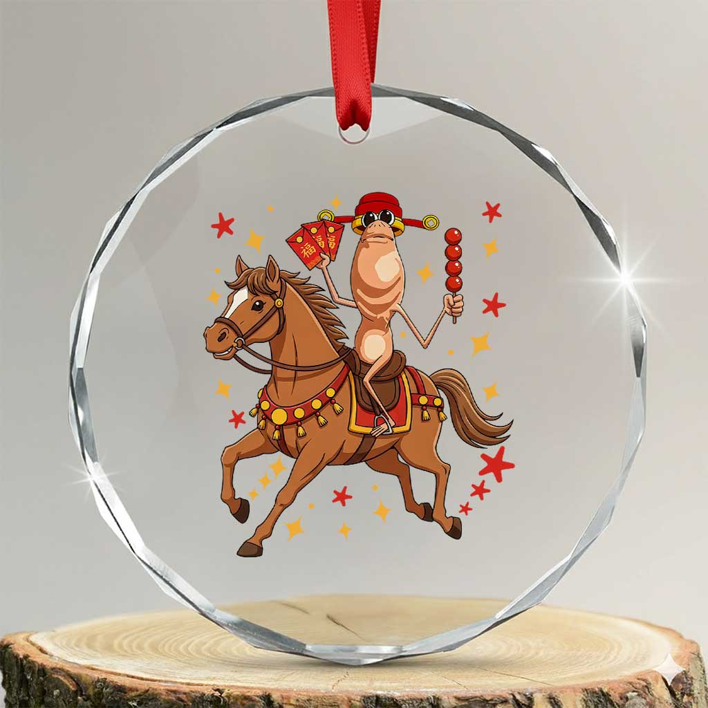 Funny Marcus The Worm Lunar New Year Crystal Glass Ornament Viral Meme - Wonder Print Shop