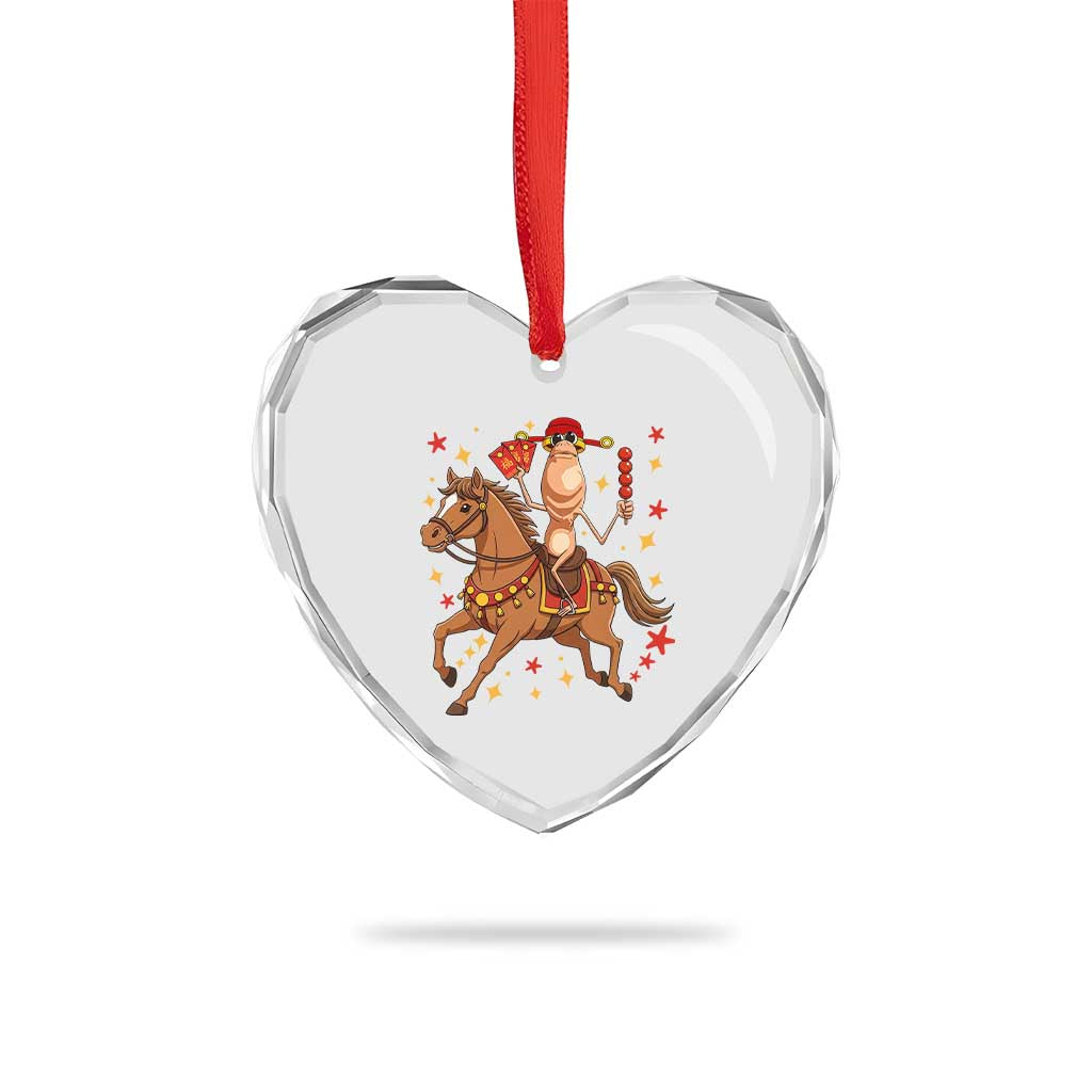 Funny Marcus The Worm Lunar New Year Heart Crystal Glass Ornament Viral Meme - Wonder Print Shop