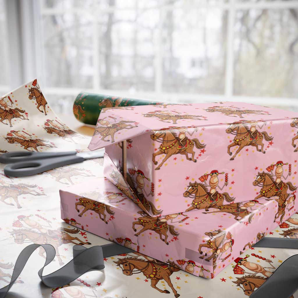 Funny Marcus The Worm Lunar New Year Wrapping Paper Roll Viral Meme - Wonder Print Shop