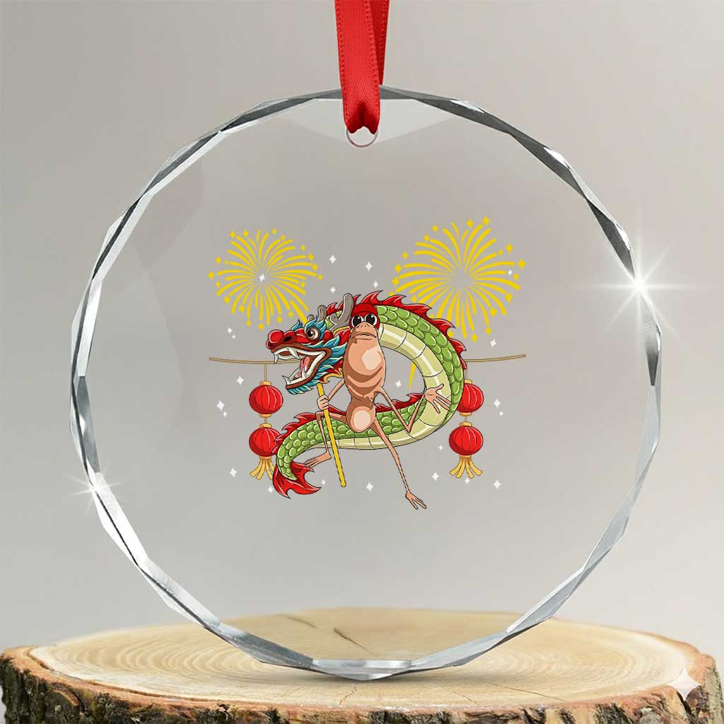 Funny Marcus The Worm Meme Crystal Glass Ornament Viral Lunar New Year - Wonder Print Shop