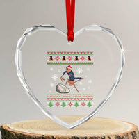 Funny Marcus The Worm Meme Heart Crystal Glass Ornament I Do Not Like This Rock Ugly Christmas Gift - Wonder Print Shop