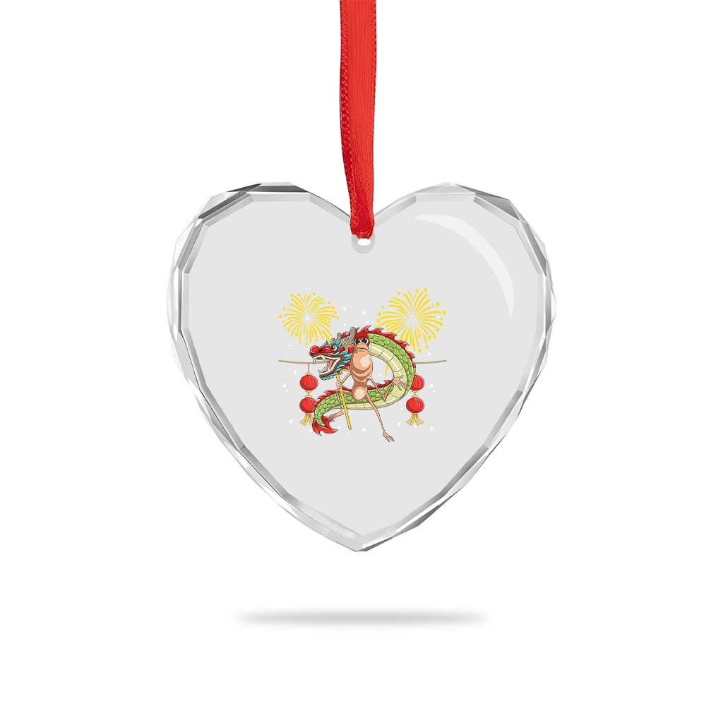 Funny Marcus The Worm Meme Heart Crystal Glass Ornament Viral Lunar New Year - Wonder Print Shop