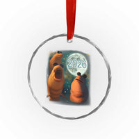 Funny Marcus The Worm New Year Crystal Glass Ornament Happy New Year 2026 Moon NYE Party - Wonder Print Shop