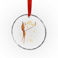 Funny Marcus The Worm New Year Crystal Glass Ornament Happy New Year NYE Party Firework - Wonder Print Shop