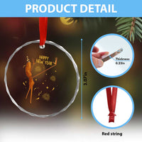 Funny Marcus The Worm New Year Crystal Glass Ornament Happy New Year NYE Party Firework - Wonder Print Shop