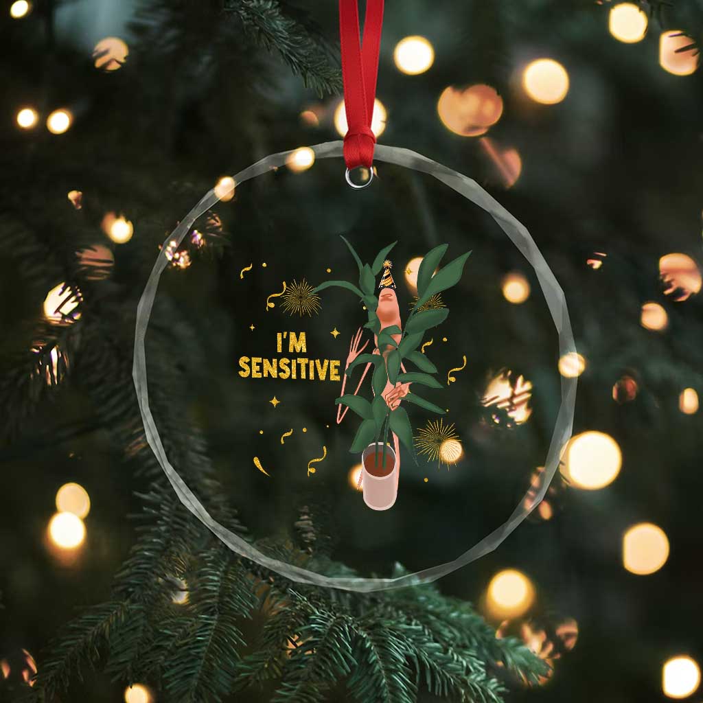Funny Marcus The Worm New Year Crystal Glass Ornament I Am Sensitive NYE Party Firework - Wonder Print Shop
